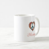 Elegantes Script Boho Wild Blume Peace Kaffeetasse (VorderseiteRechts)