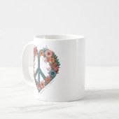 Elegantes Script Boho Wild Blume Peace Kaffeetasse (Vorderseite Links)