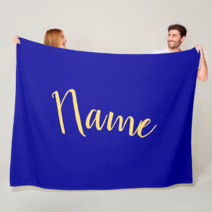 Elegantes Script Bold Rich Royal Blue Background Fleecedecke