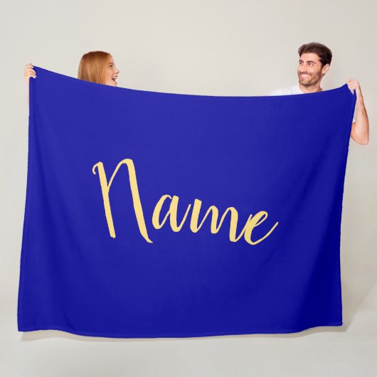 Elegantes Script Bold Rich Royal Blue Background Fleecedecke (Beispiel)