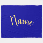 Elegantes Script Bold Rich Royal Blue Background Fleecedecke (Vorderseite (Horizontal))