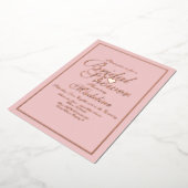 Elegantes Script Border Heart Brautparty Folieneinladung (Gedreht)