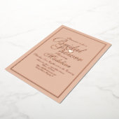Elegantes Script Border Heart Brautparty Folieneinladung (Gedreht)