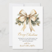 Elegantes Script Botanical Bow Weihnachten außerha (Vorderseite)