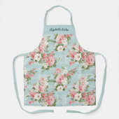 Elegantes Script Botanical Floral Schürze (Vorderseite)