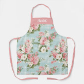 Elegantes Script Botanical Floral Schürze (Vorderseite)