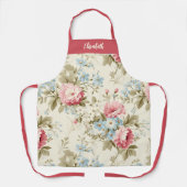 Elegantes Script Botanical Floral Schürze (Vorderseite)