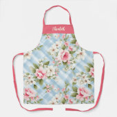 Elegantes Script Botanical Floral Schürze (Vorderseite)