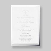 Elegantes Script Boy First Communion Silver Folieneinladung