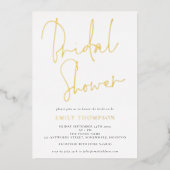 Elegantes Script-Brautparty Klasse Real Folieneinladung (Vorderseite)