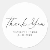 Elegantes Script-Brautparty-Sticker Runder Aufkleber (Vorderseite)