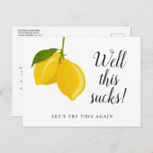 Elegantes Script-Brautparty Zurückgezogene Zitrone Postkarte (Vorne/Hinten)