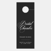 Elegantes Script Bridal Kammer Hochzeitstür-Zeiche Türanhänger (Rückseite)