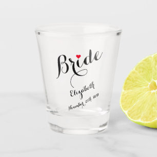 Elegantes Script Bride Bachelorette Wedding Party Schnapsglas