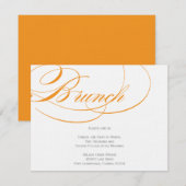 Elegantes Script Brunch Einladung - Orange (Vorne/Hinten)