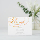 Elegantes Script Brunch Einladung - Orange (Stehend Vorderseite)