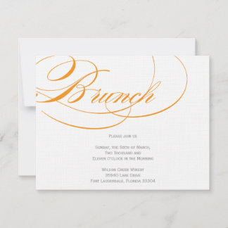 Elegantes Script Brunch Einladung - Orange