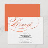 Elegantes Script Brunch Einladung - Orange (Vorne/Hinten)