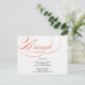 Elegantes Script Brunch Einladung - Orange (Stehend Vorderseite)