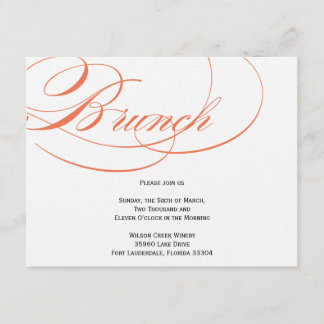 Elegantes Script Brunch Einladung - Orange