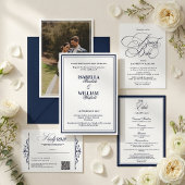 Elegantes Script-Brunch mit der Braut-Junggesellin Einladung