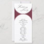 Elegantes Script Burgundy Arch Wedding Programm (Rückseite)