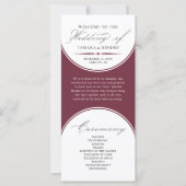 Elegantes Script Burgundy Arch Wedding Programm (Vorderseite)