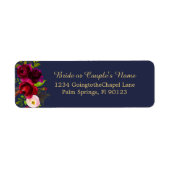 Elegantes Script Burgundy Floral auf Navy Blue (Vorne)