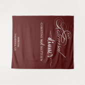 Elegantes Script Burgundy Probe Dinner Hintergrund Wandteppich (Vorderseite (Horizontal))