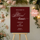 Elegantes Script Burgundy Probe Dinner Willkommen Poster