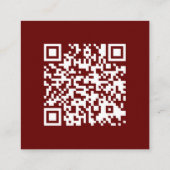 Elegantes Script Burgundy QR Code Hochzeitdetails Begleitkarte (Rückseite)