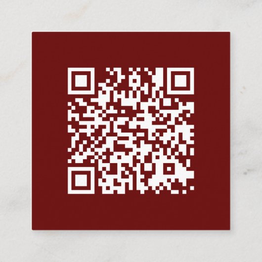 Elegantes Script Burgundy QR Code Hochzeitdetails Begleitkarte (Rückseite)