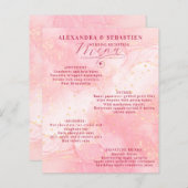 Elegantes Script Burgundy Rose Gold Wedding Menu (Vorne/Hinten)