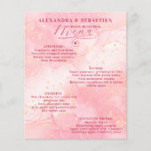 Elegantes Script Burgundy Rose Gold Wedding Menu (Vorderseite)