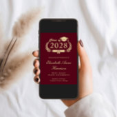 Elegantes Script Burgundy Uni-Abschluss Party Einladung