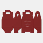 Elegantes Script Burgundy Wedding Geschenkschachtel (Ungeklappt)