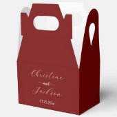 Elegantes Script Burgundy Wedding Geschenkschachtel (Offen)
