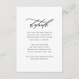 Elegantes Script Burgundy Wedding Guest Details Begleitkarte