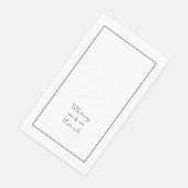 Elegantes Script Burgundy Wedding Minimalistisch C Serviette (Ecke)
