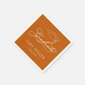 Elegantes Script Burnt Orange Abschluss Napkins Serviette (Ecke)