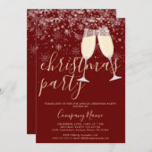 Elegantes Script Business Corporate Weihnachtsfest Einladung (Vorne/Hinten)