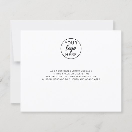 Elegantes Script-Business-Logo Danke-Karte (Rückseite)