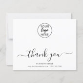Elegantes Script-Business-Logo Danke-Karte (Vorderseite)