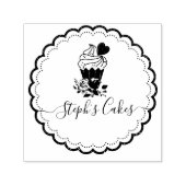 Elegantes Script Cakery Logo-Geschäft Permastempel (Design)