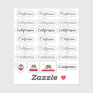 Elegantes Script California & Flag USA /name Set Aufkleber