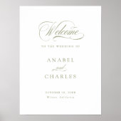 Elegantes Script Calligrafy Minimal Willkommenszei Poster (Vorne)