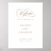 Elegantes Script Calligrafy Minimal Willkommenszei Poster (Vorne)