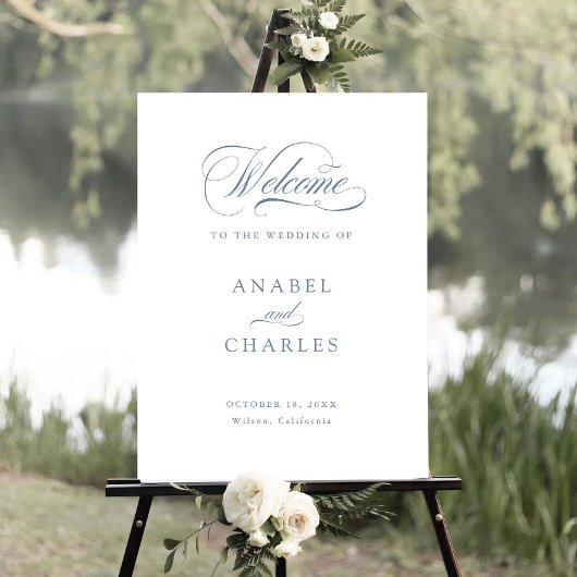 Elegantes Script Calligrafy Minimal Willkommenszei Poster