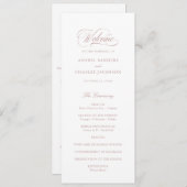 Elegantes Script Calligraphy Blush Wedding Program Programm (Vorne/Hinten)