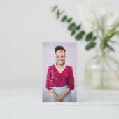 Elegantes Script Calligraphy Company Name & Foto Visitenkarte (Stehend Vorderseite)